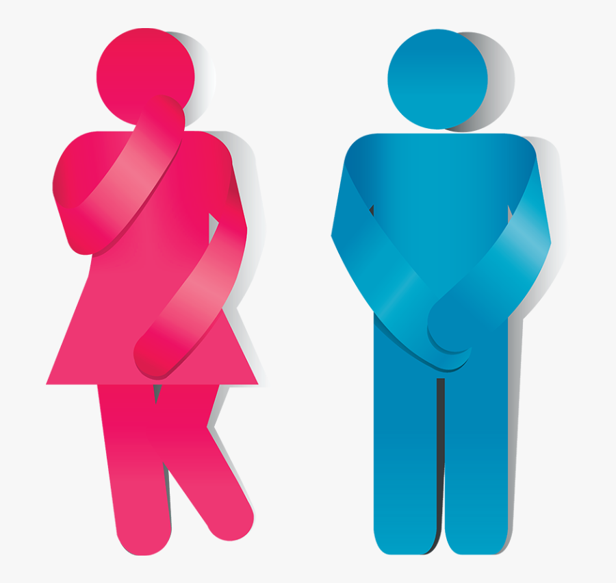 Bladder Control Issues Image - Men & Women Bathroom Symbols Clipart, Transparent Clipart