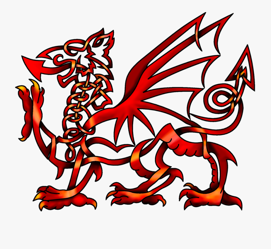Celtic Knot Welsh Dragon, Transparent Clipart
