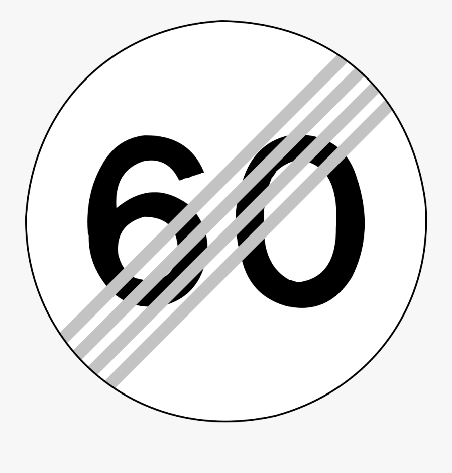 Cliparts Speed Limit 3 24, Buy Clip Art - End Of Speed Limit Sign 60km, Transparent Clipart