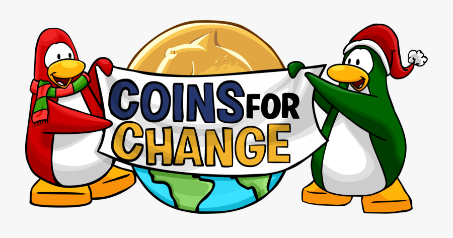 Coins For Change Logo - Club Penguin Coins For Change, Transparent Clipart