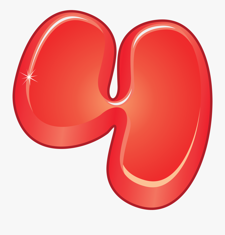 Cartoon Ear Png - Number Four Cartoon Red, Transparent Clipart