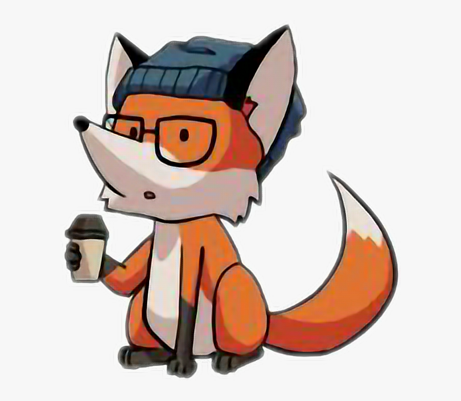 Transparent Zorro Clipart - Cartoon Fox With Glasses, Transparent Clipart