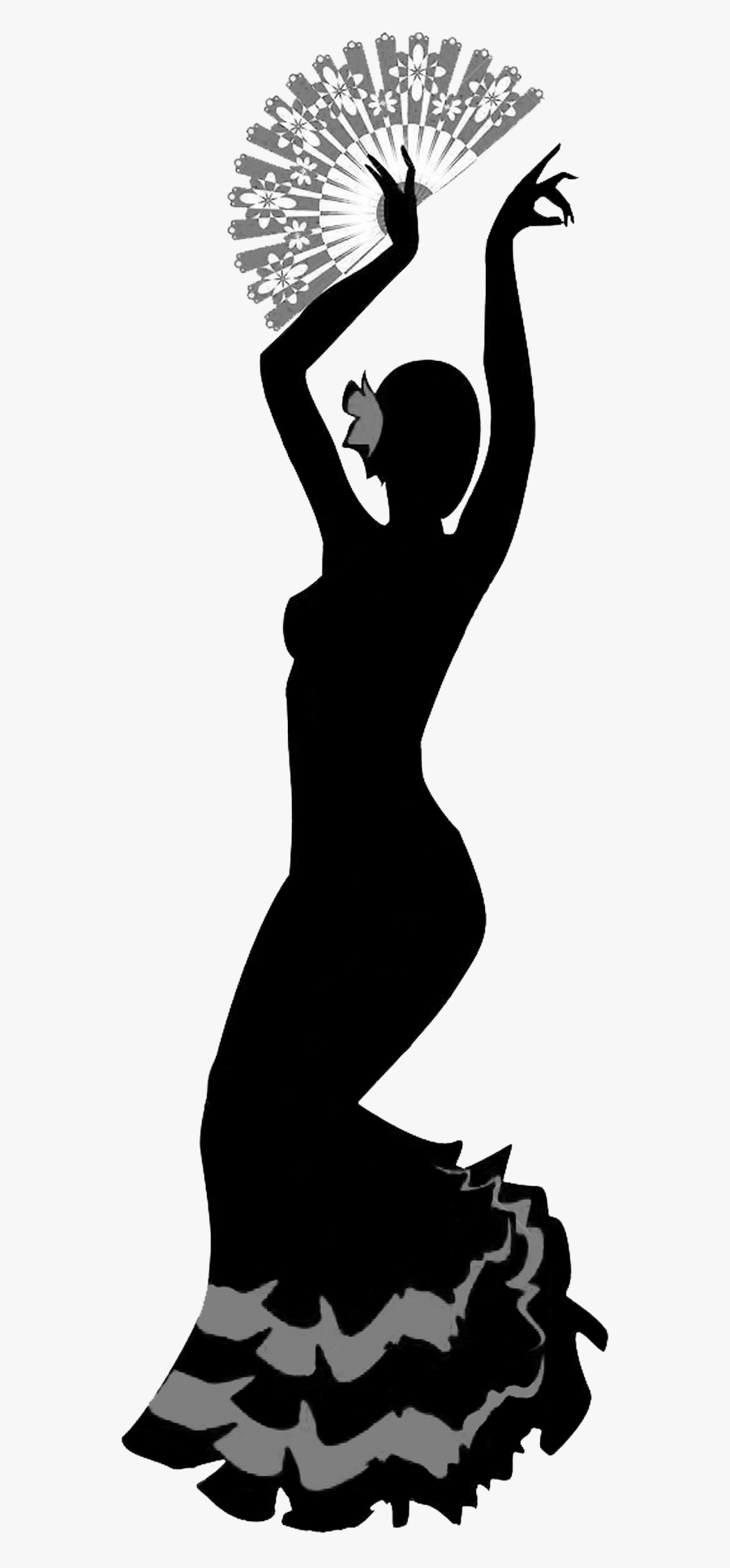 Flamenco Dance Silhouette - Male Dancer Flamenco Comic, Transparent Clipart
