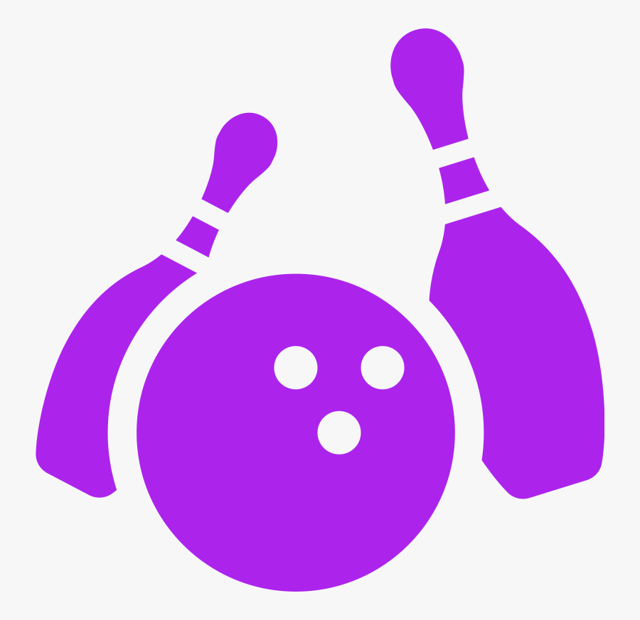 Purple Bowling Balls And Pins, Transparent Clipart