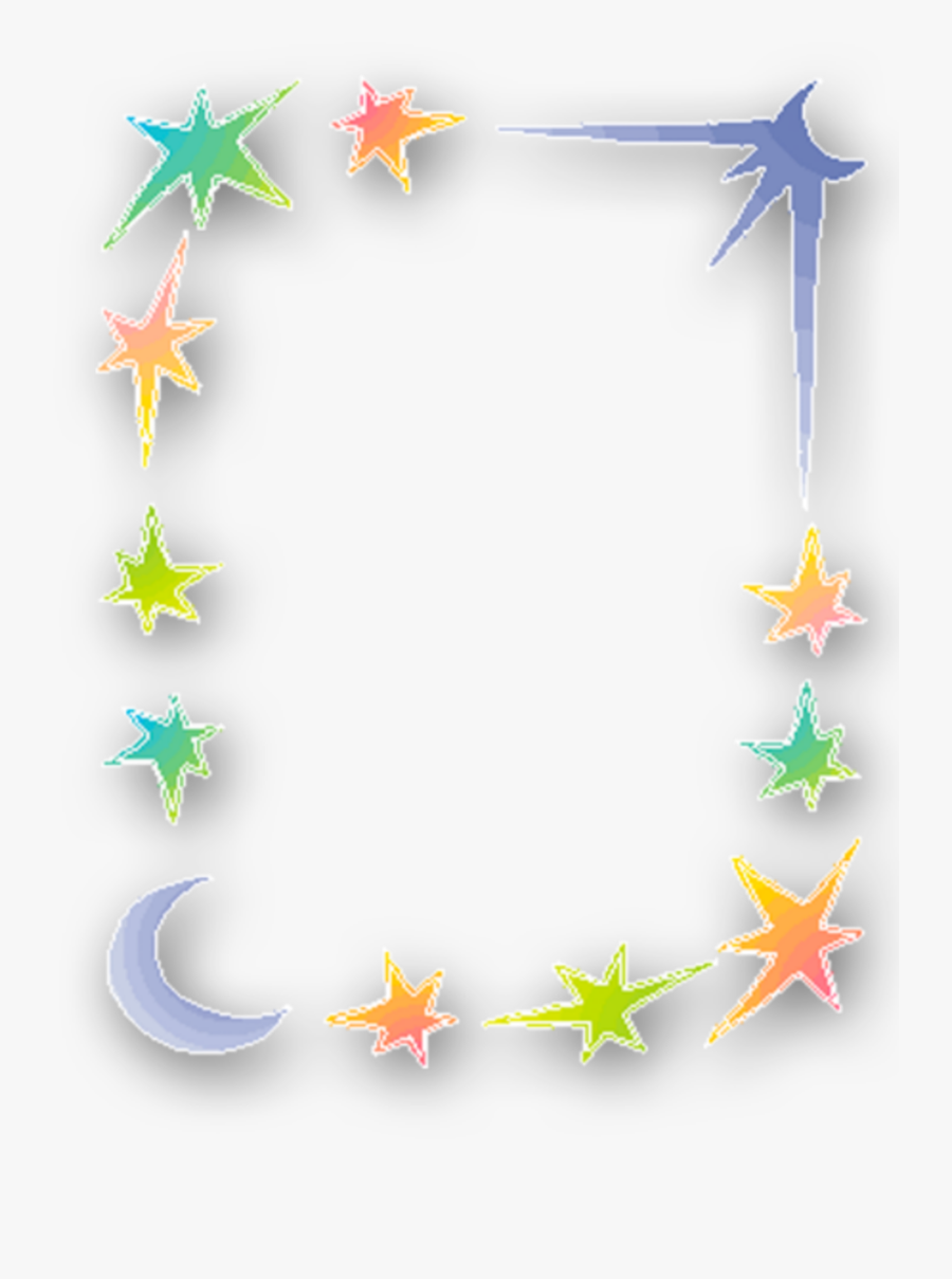#ftestickers #watercolor #stars #moon #frame #borders - Frame Stars And Moon, Transparent Clipart
