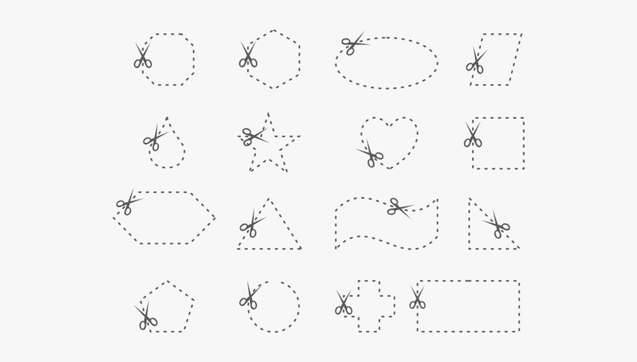 Cut Here Scissors Vector - Circle, Transparent Clipart