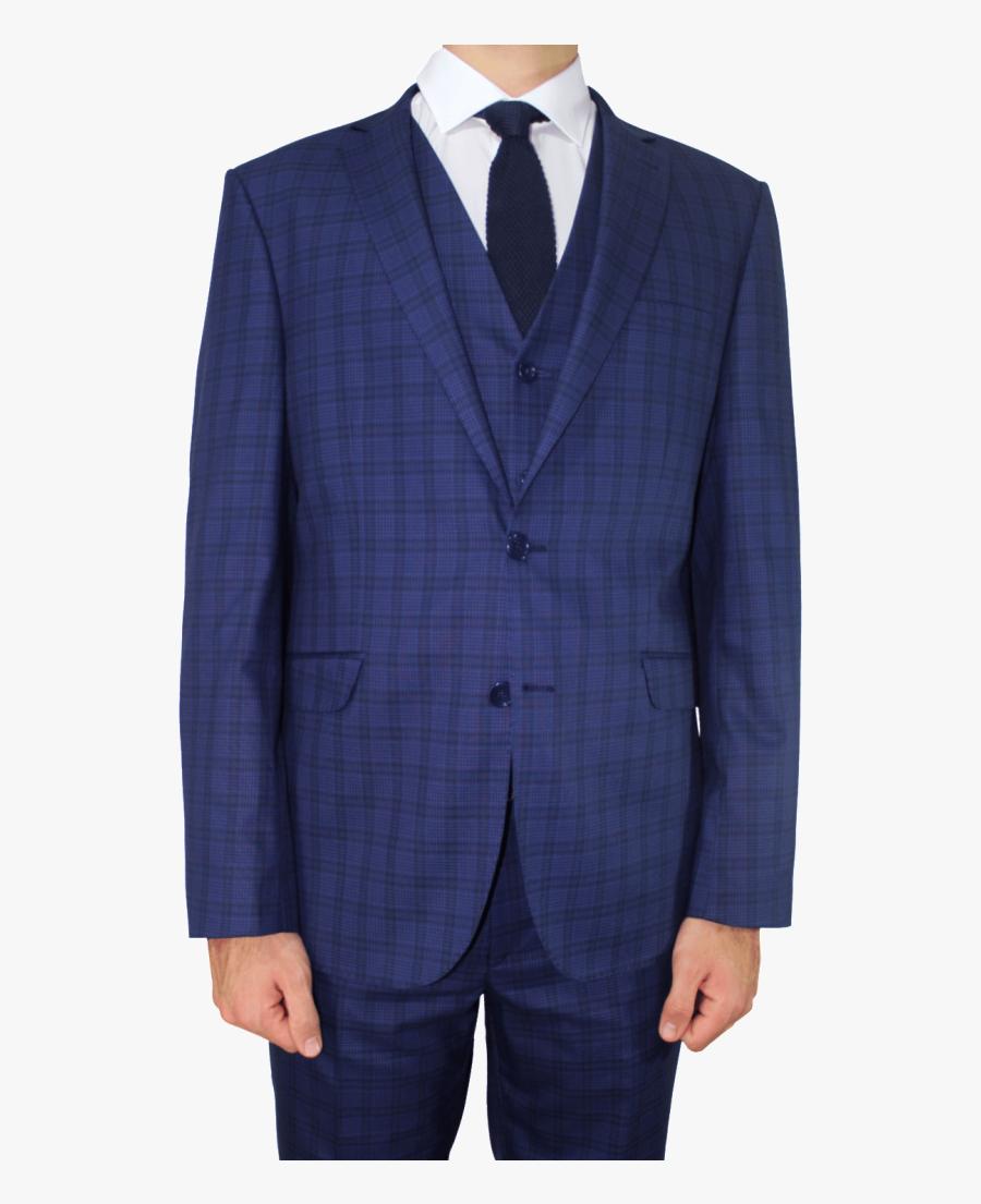 Blue Png Download Image - Check 3 Piece Suit Blue, Transparent Clipart