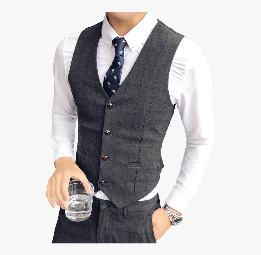 Blazer Clipart Business Suit - Dark Gray Vest Outfit Mens, Transparent Clipart