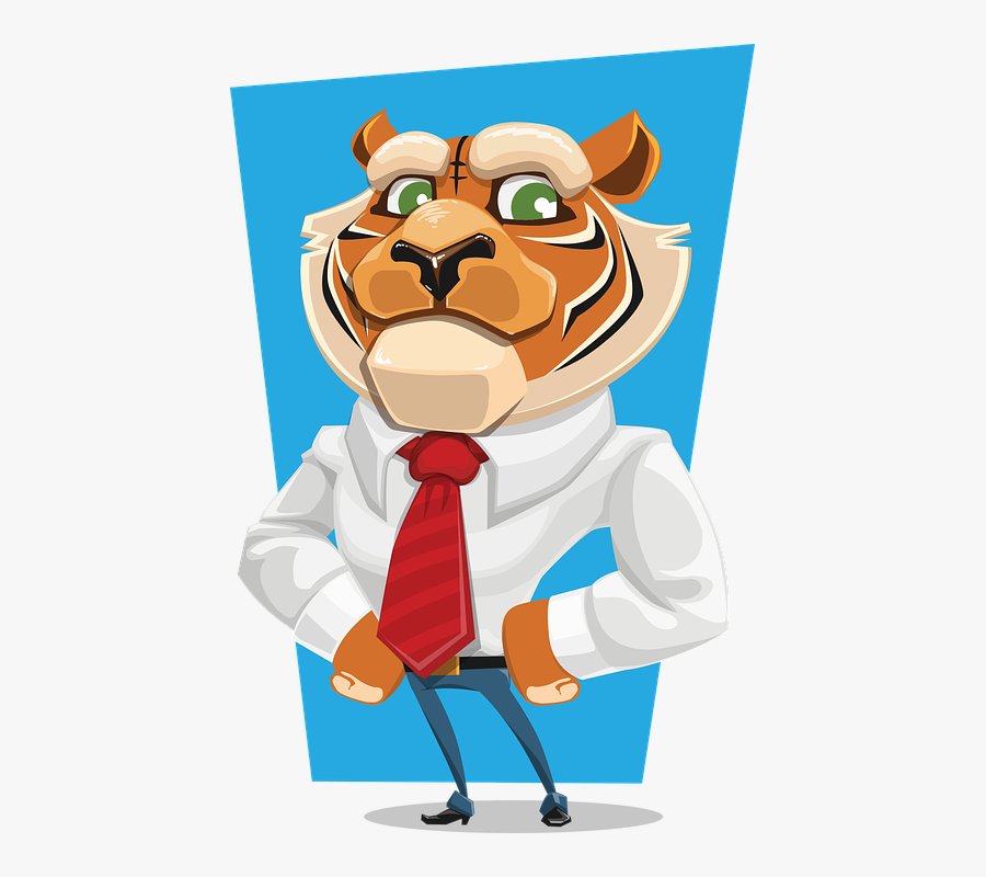 Tiger Business Animal Suit Official Company - Vector Business Tiger For Free, Transparent Clipart