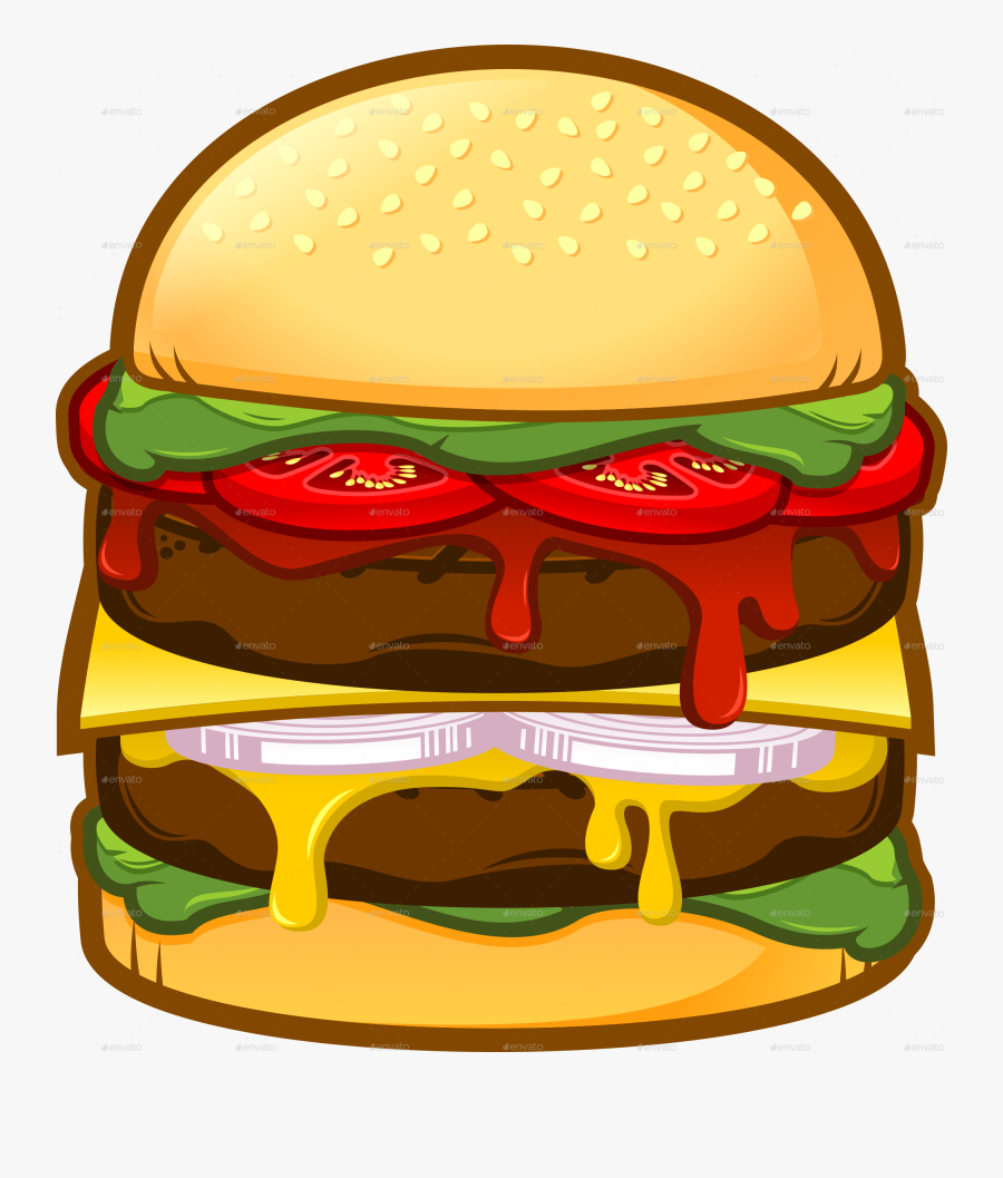 Hamburger Clipart Part - Big Burger Clipart Png, Transparent Clipart