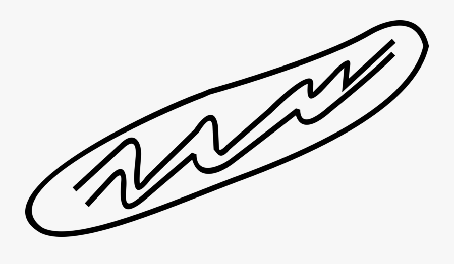 Vector Illustration Of Surfing Surfboard In Ocean Surf - Line Art, Transparent Clipart