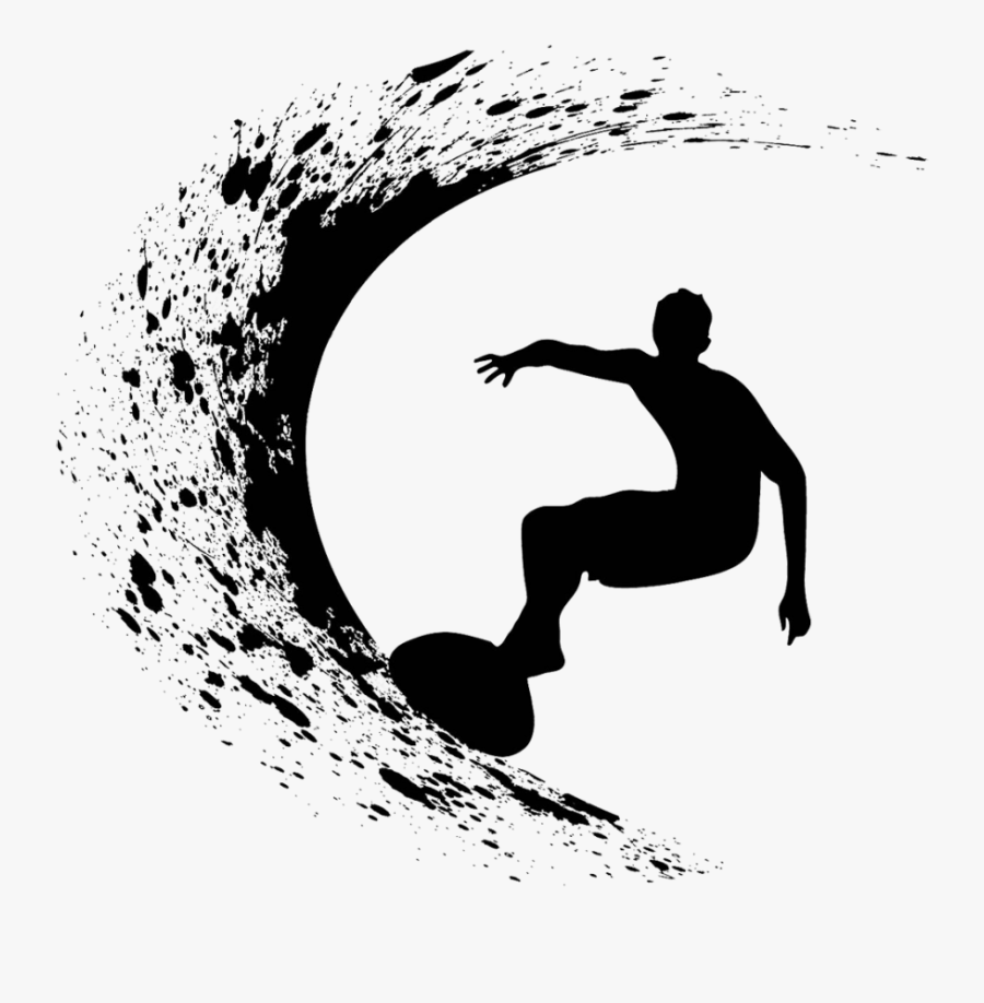 Vector Graphics Surfing Clip Art Illustration Silhouette - Surfing Silhouette, Transparent Clipart