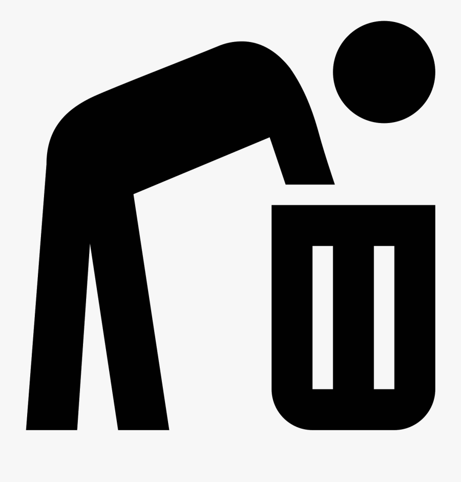 It"s A Figure Of A Man Leaning Over Into A Garbage, Transparent Clipart