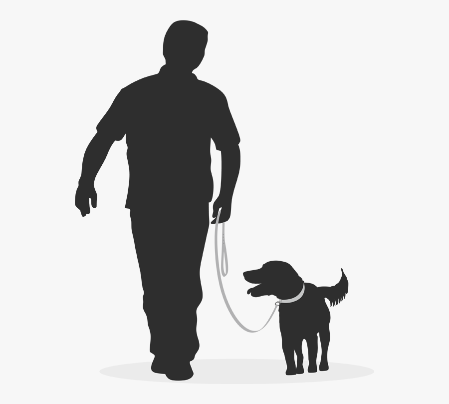 The Power Of Positive Reinforcement - Man With Dog Silhouette, Transparent Clipart