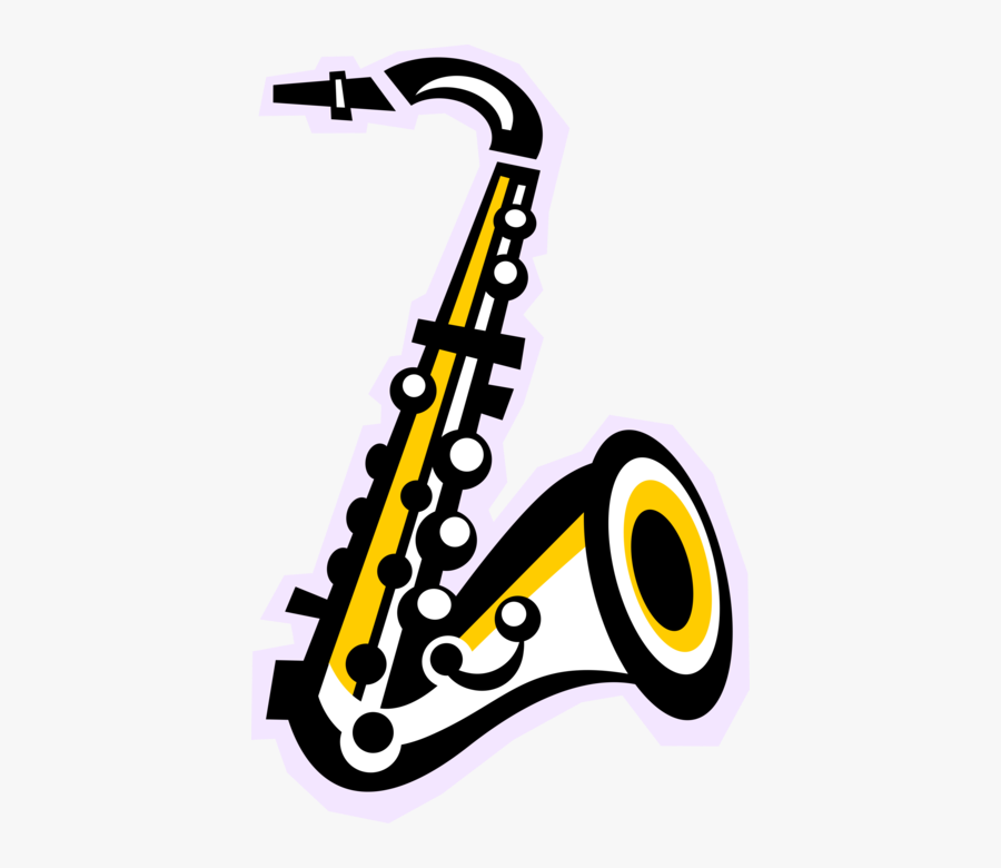 Vector Illustration Of Saxophone Brass Single-reed - Saxophone Png Vector, Transparent Clipart