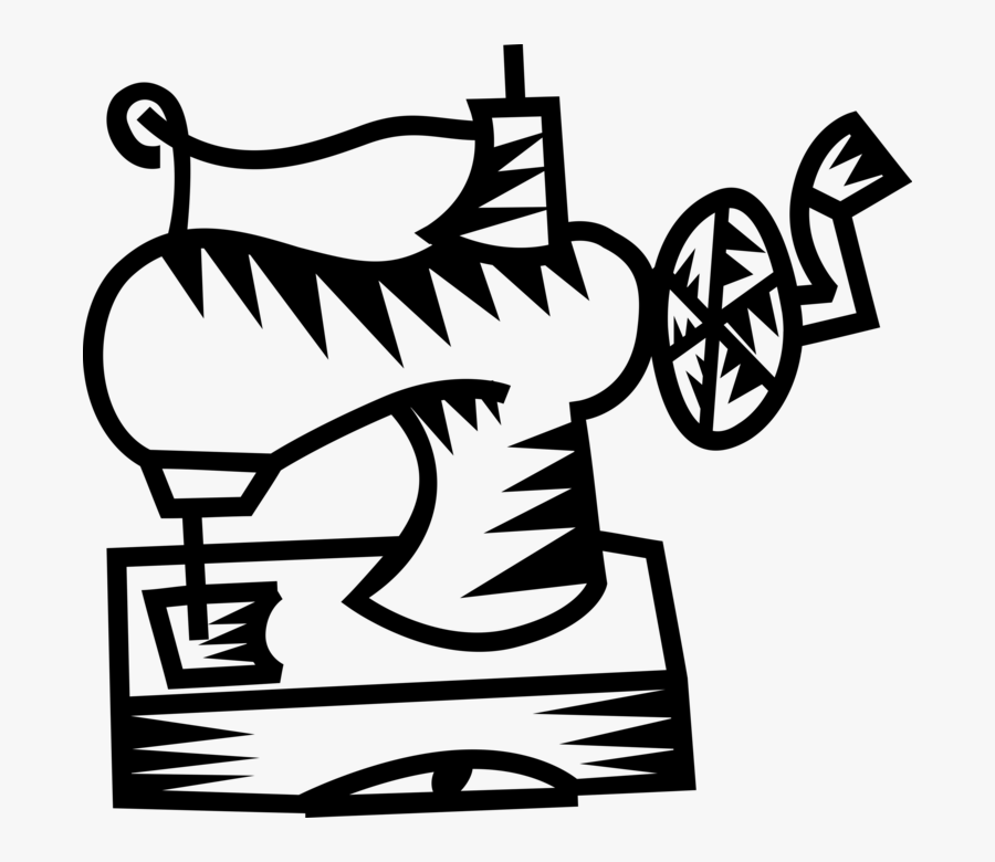 Vector Illustration Of Home Sewing Machine For Stitching, Transparent Clipart
