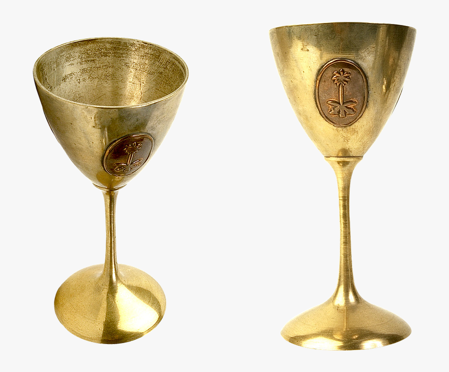 Gilding Cup Glass Tableware Elegant Hammered Gold - Gold Wine Cup, Transparent Clipart