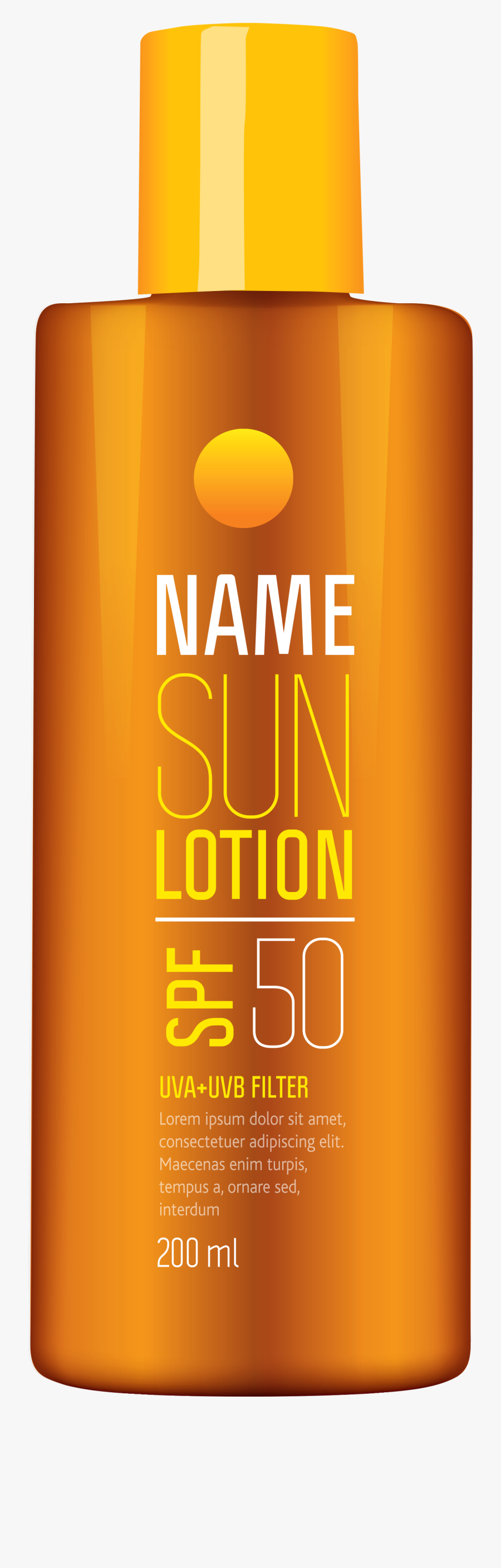 Sun Lotion Tube Png Clipart Picture - Clip Art, Transparent Clipart
