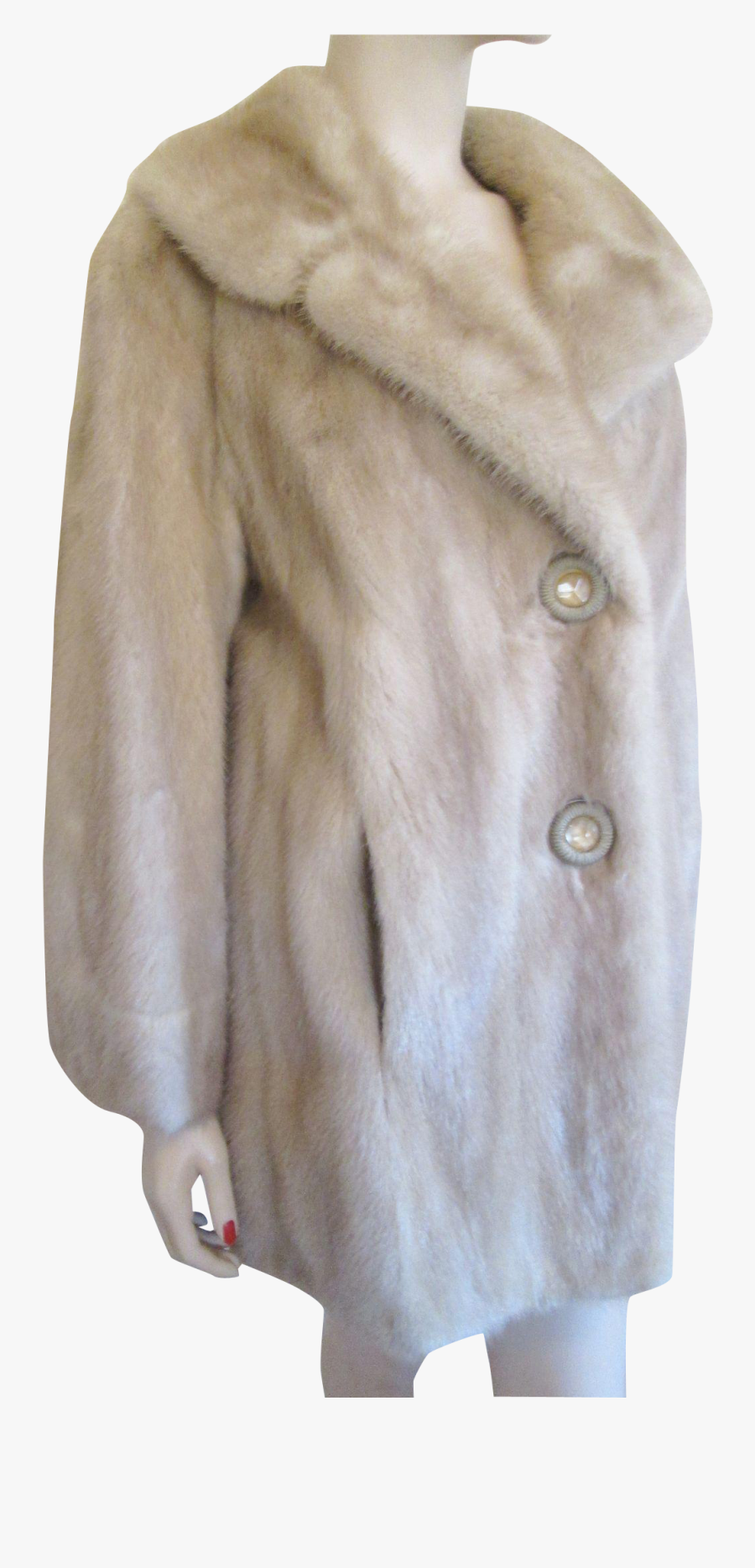 White Fur Coat Png Image - Fur Coat With Buttons, Transparent Clipart