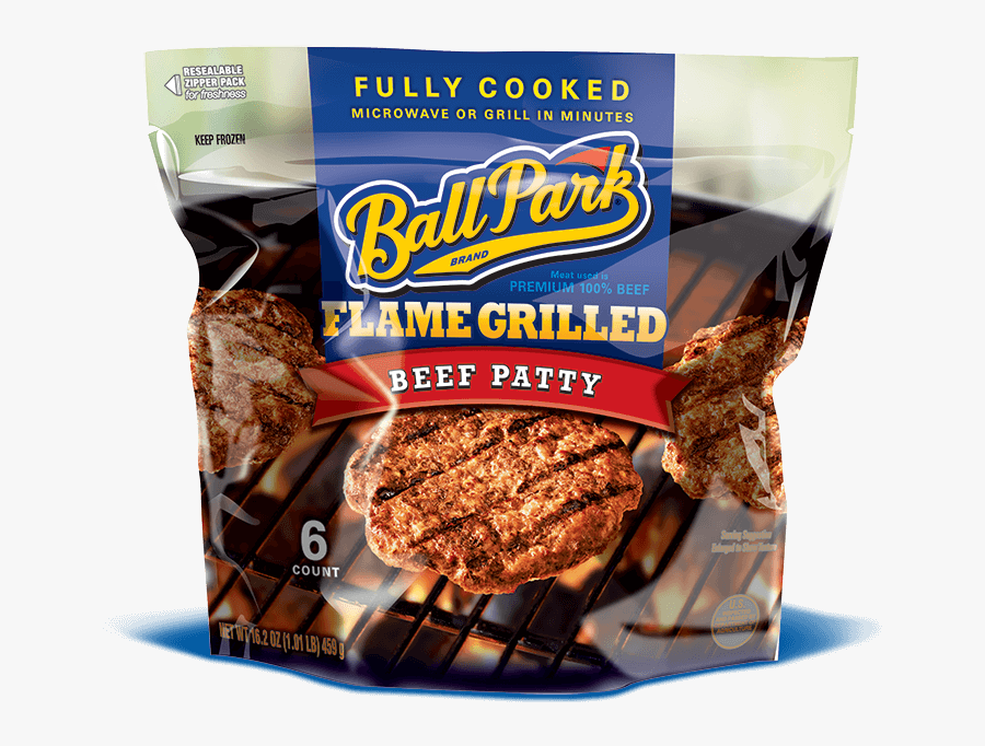 Beef Patties - Ball Park Flame Grilled Beef & Onion Patty, Transparent Clipart
