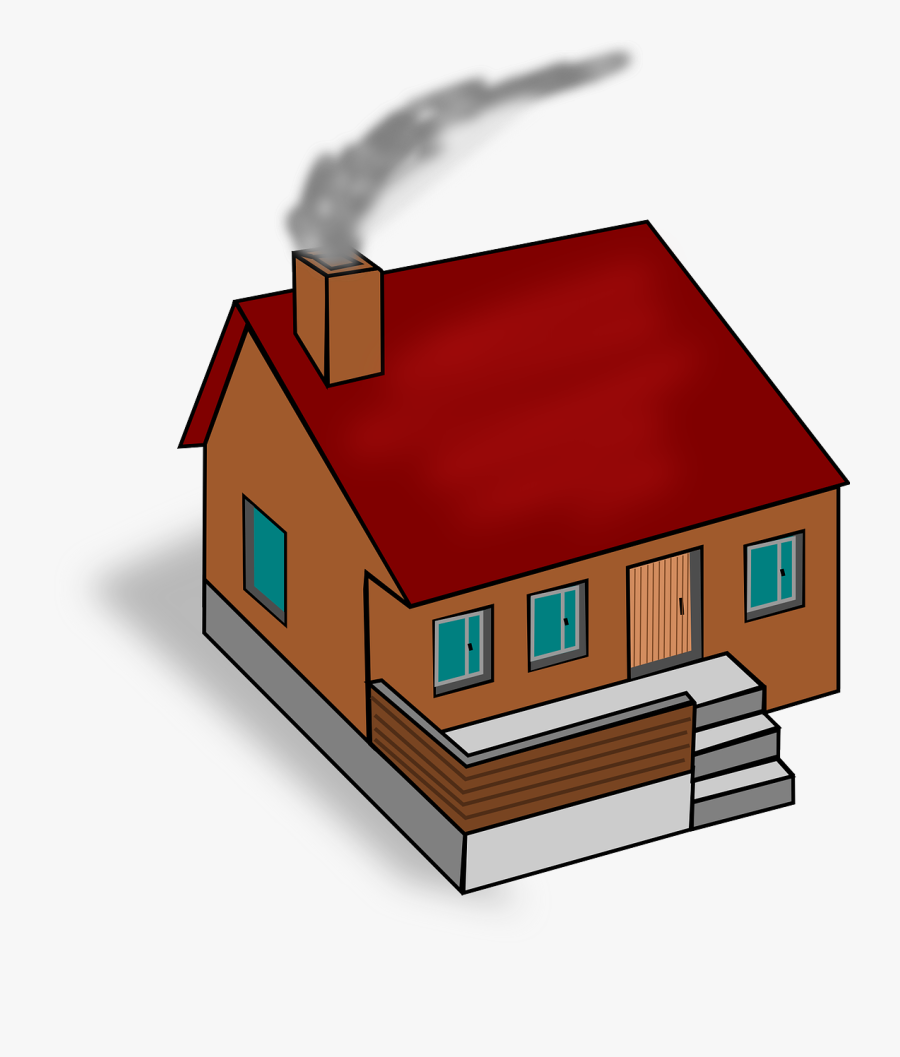 House Home Chimney Free Photo - House Clipart Png Gif, Transparent Clipart