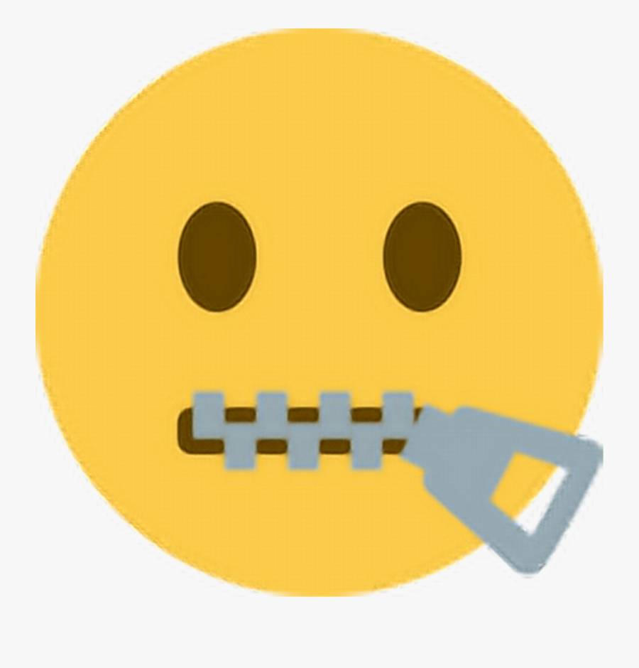 Zip Zippedface Zipperface Speechless - Zip Mouth Emoji, Transparent Clipart