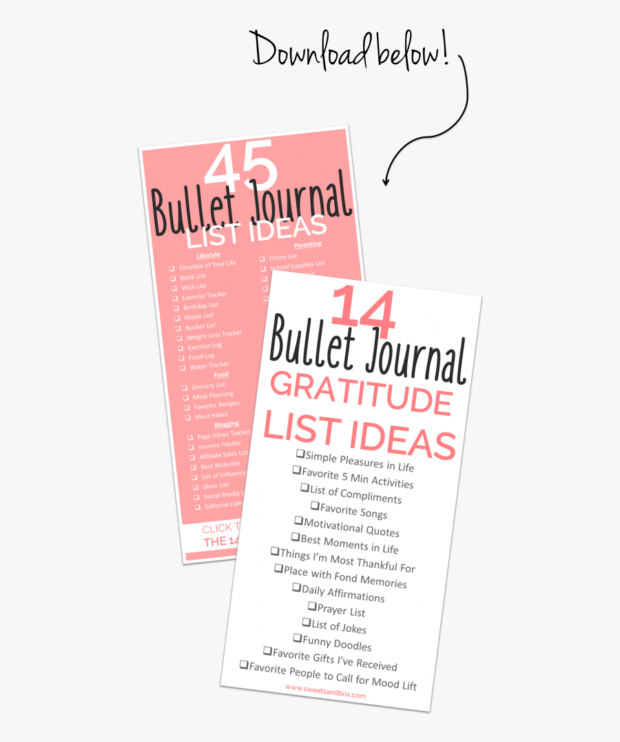 Download Free List Of - Bullet Journal, Transparent Clipart