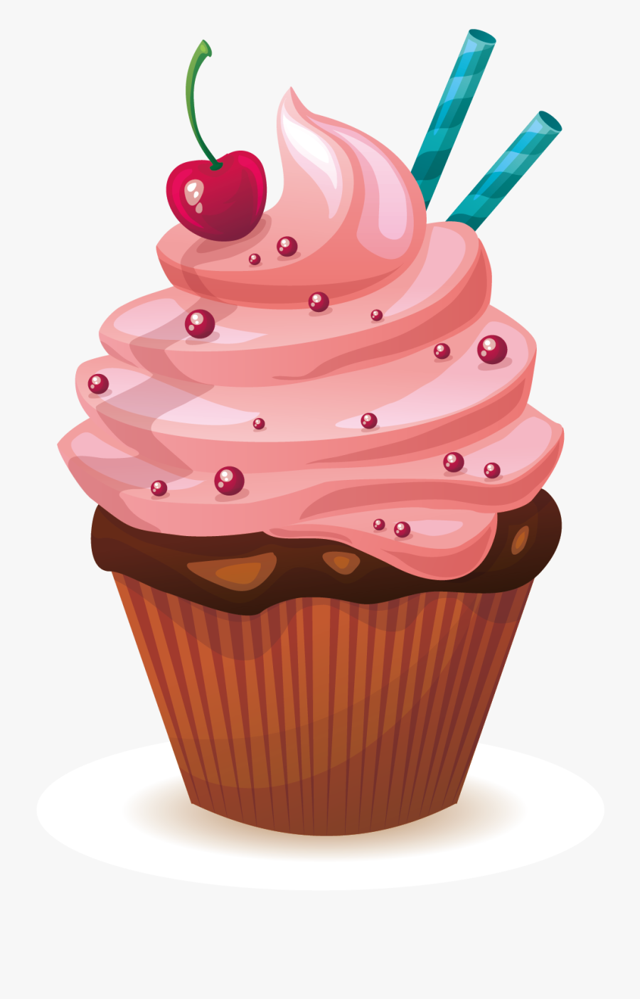 Cupcake Muffin Icing Red Velvet Cake Birthday Cake - Transparent Background Cupcake Cartoon, Transparent Clipart