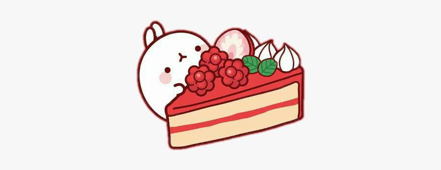 #molang #kawaii #rabbit #redvelvetcake #red #cake #cute, Transparent Clipart
