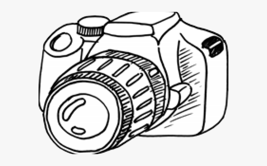 Drawn Camera Camer - Dslr Camera, Transparent Clipart