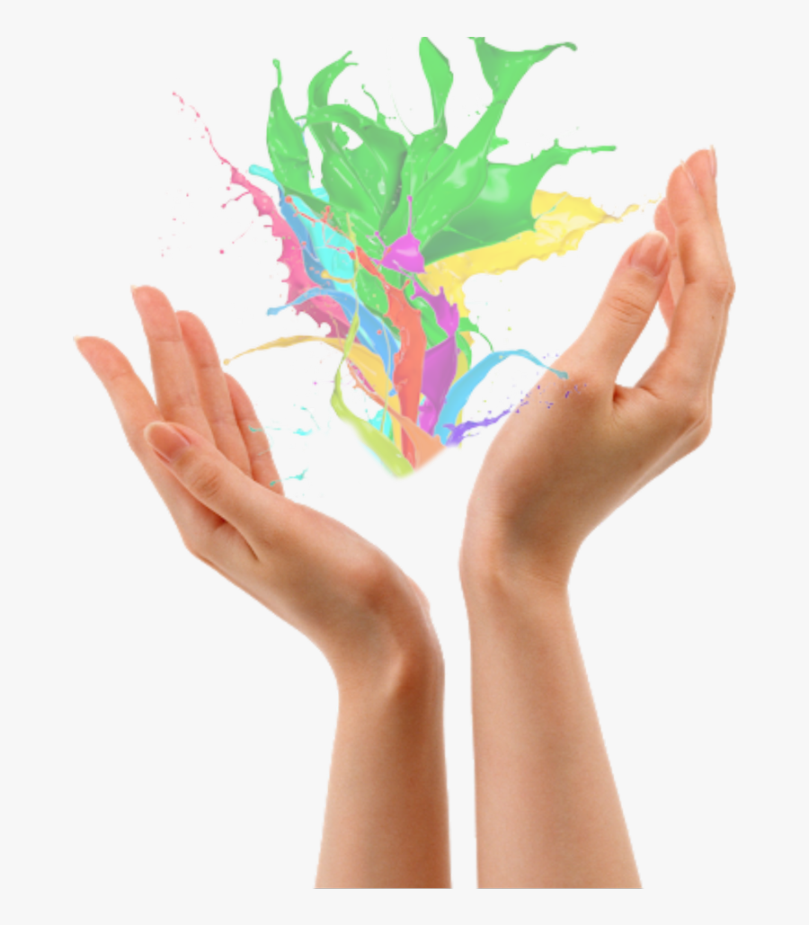 #paint #colorful #hands #rainbow - Hands And Arms, Transparent Clipart