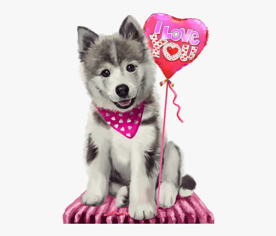 Cute Husky I Love You, Transparent Clipart