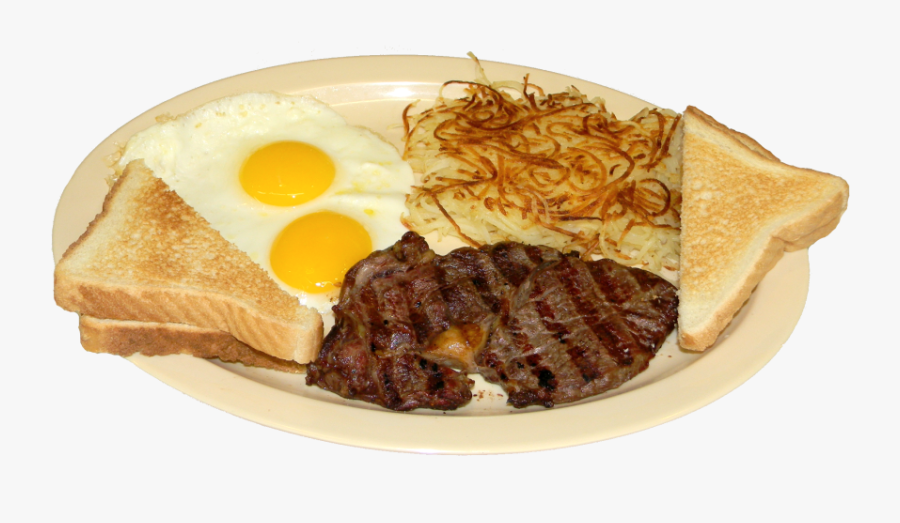 Eggs With Meat Png - Full Breakfast, Transparent Clipart