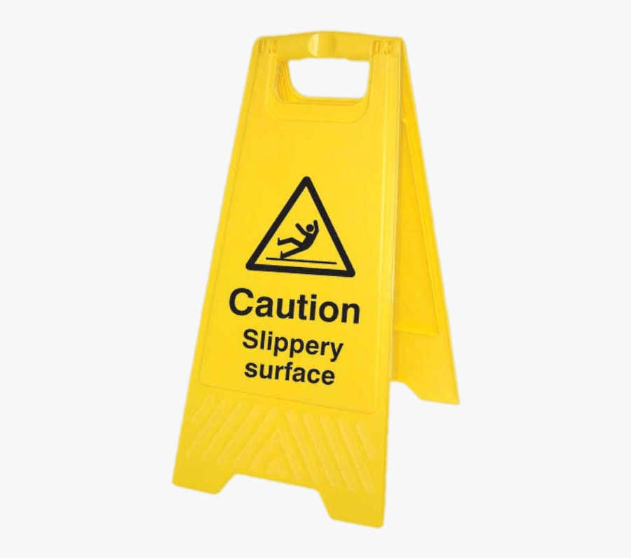 Caution Slippery Surface Board - Men At Work Board, Transparent Clipart
