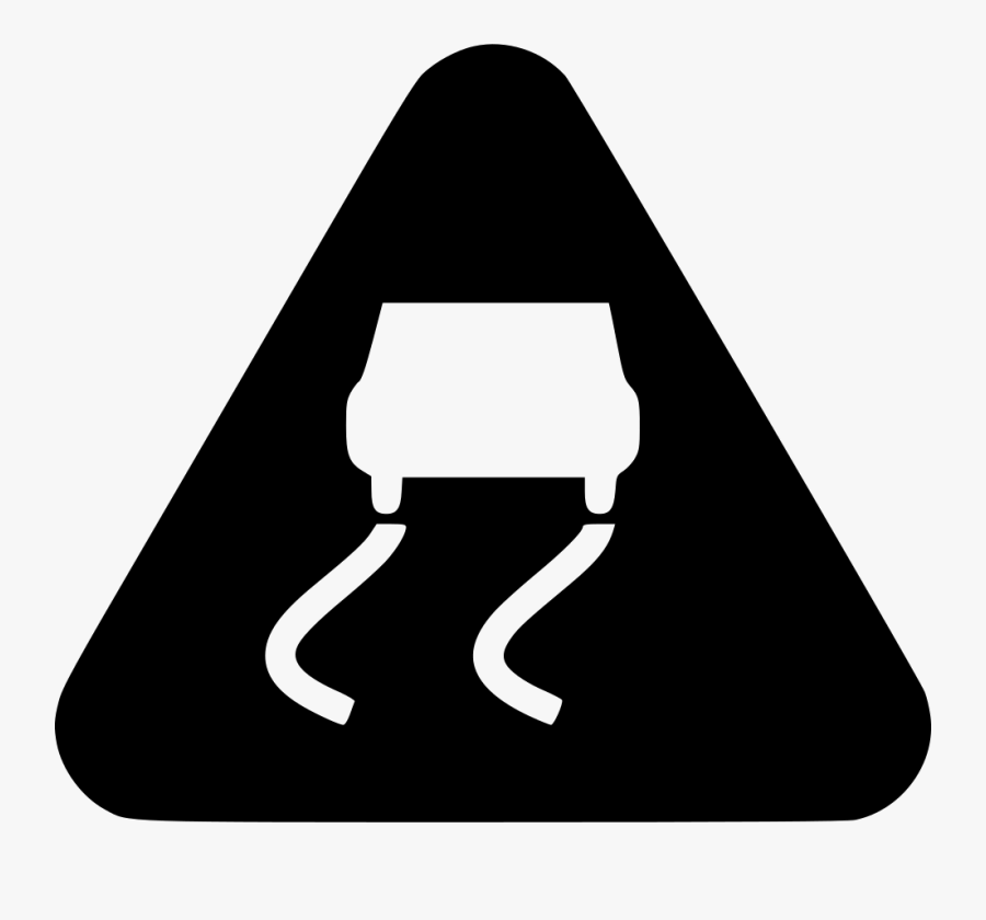 Road Svg Illustration - Slippery Roads Icon Png White, Transparent Clipart