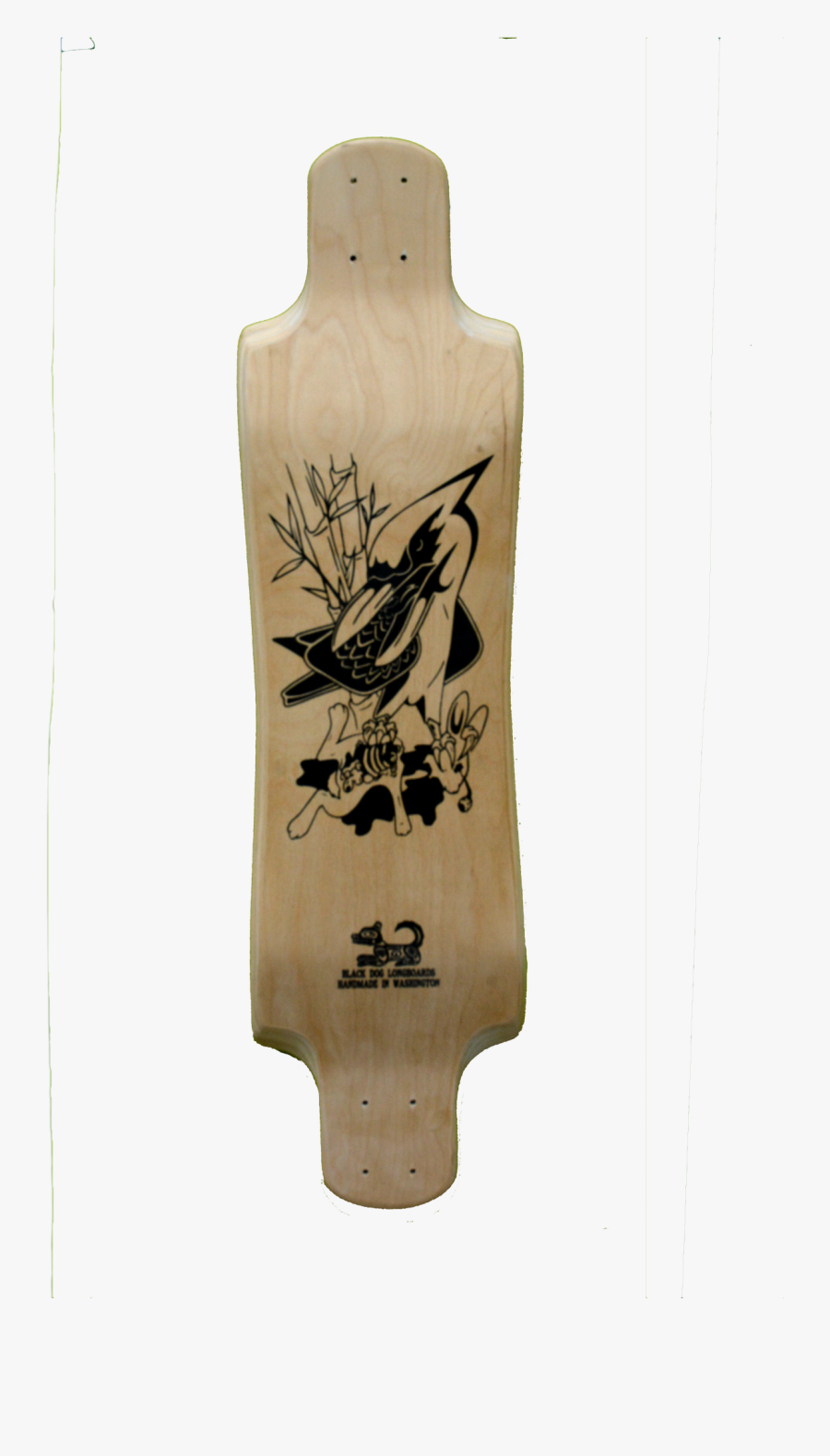 Black Dog Kookaburra Graphic Longboard Deck - Longboard, Transparent Clipart