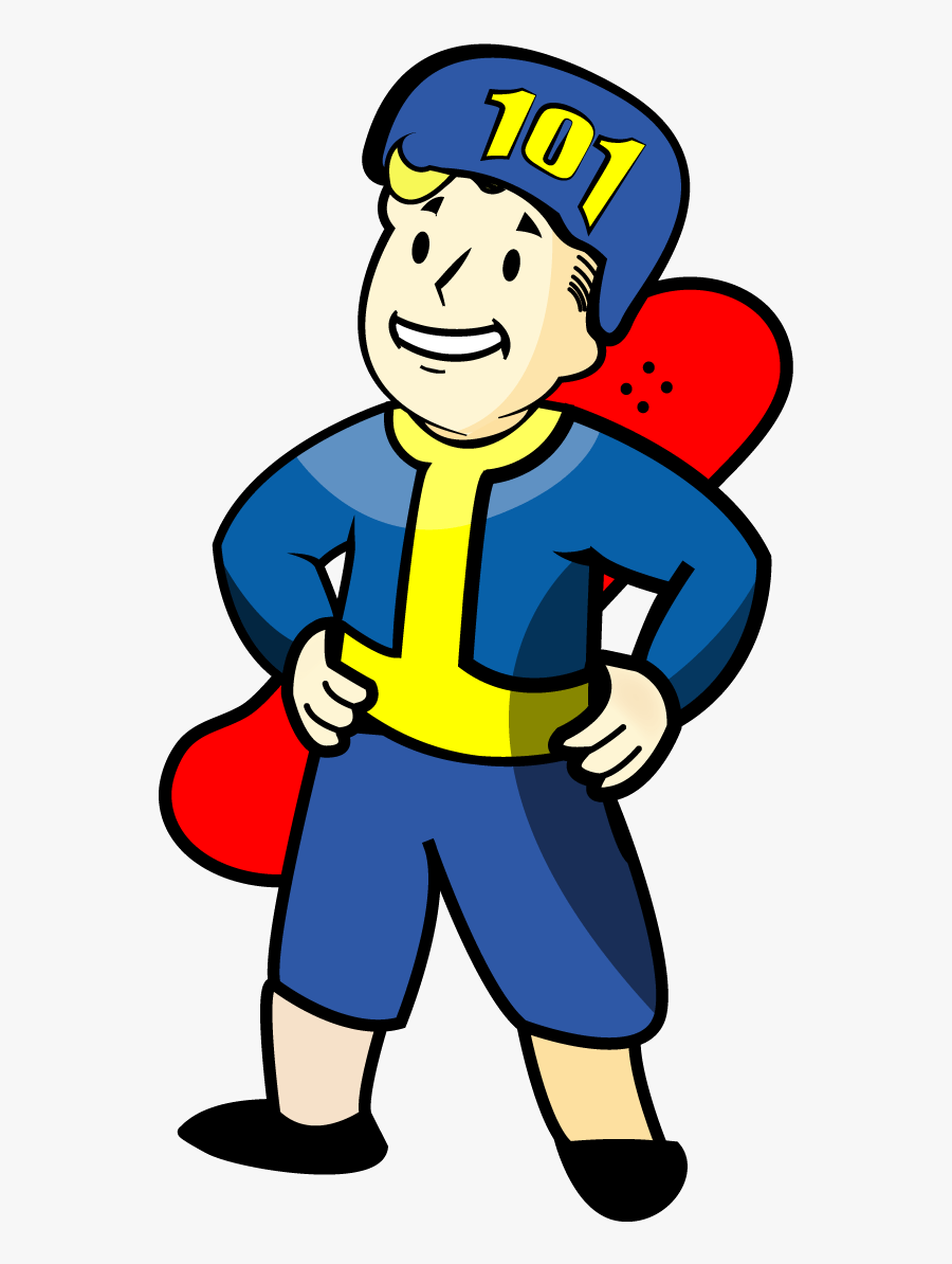 Vault Boy- Longboard Character - Vault Boy Transparent Gif, Transparent Clipart
