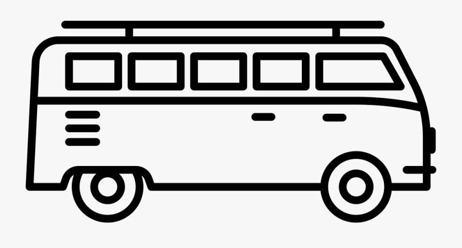 Minivan Facing Right Comments - Black And White Bus, Transparent Clipart