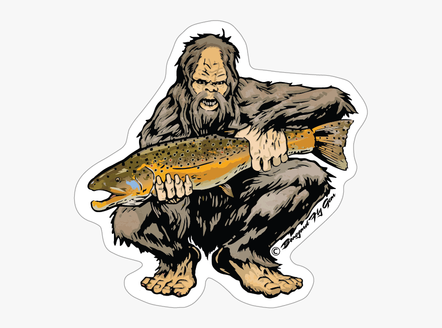 Creative Products For Fly - Sasquatch Fly Fishing Sticker, Transparent Clipart