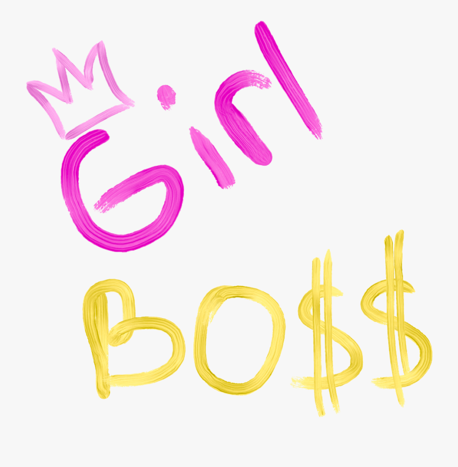 #girl #boss #girlboss #мазки #надпись #freetoedit - Calligraphy, Transparent Clipart