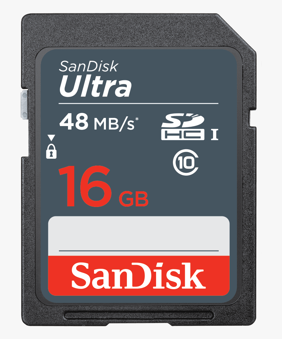 Sd Card Png Transparent Hd Photo - Sandisk Sdhc Ultra 16gb, Transparent Clipart