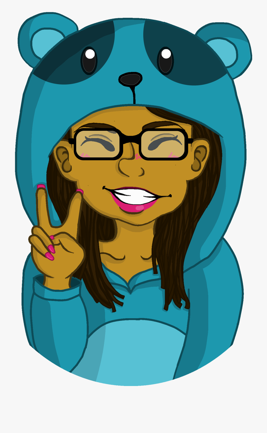 Panda Clipart Abrupt - Blue Panda Girl, Transparent Clipart