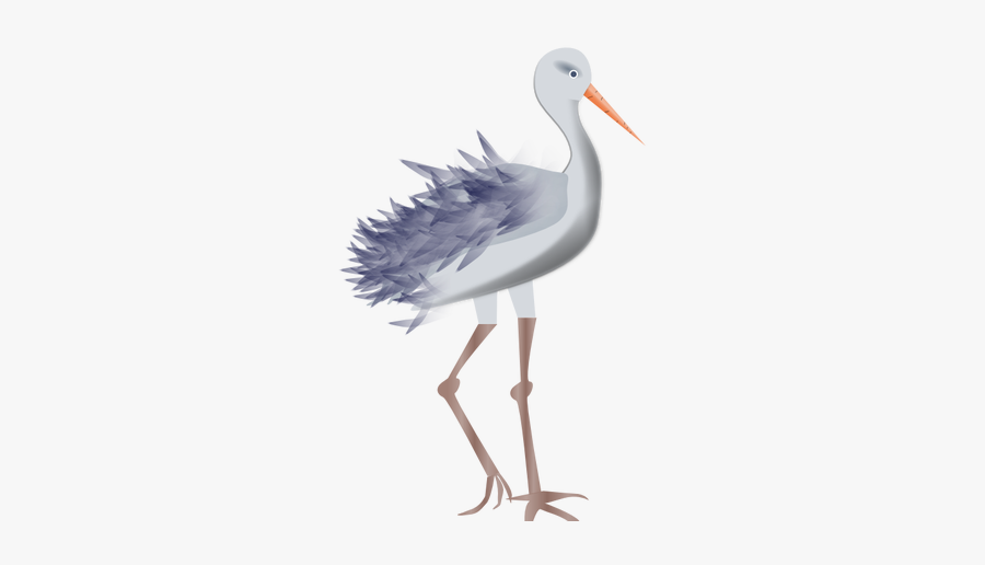 Young Stork Vector Image - Animals With 2 Legs Clipart, Transparent Clipart