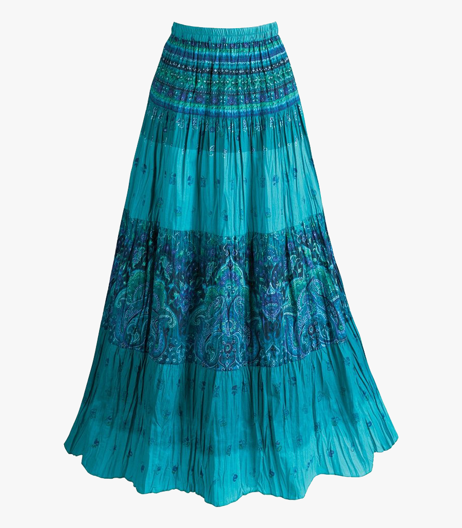 Floor Length Skirt Png Pic - Turquoise Maxi Skirt, Transparent Clipart