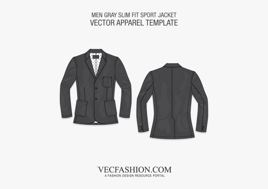 Vector Suit Jacket - Round Neck T Shirt Template, Transparent Clipart