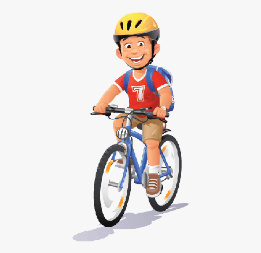 Bikes And Bicycles Boy Ridi - Boy Riding Bicycle Clipart, Transparent Clipart