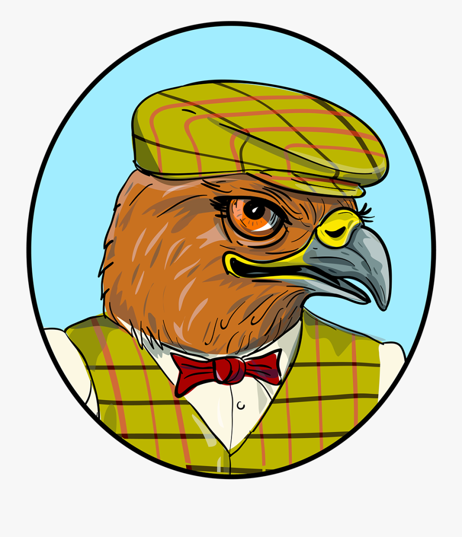 Drawing Sketch Style Illustration Of Head Of A Hawk - Smiley Head, Transparent Clipart