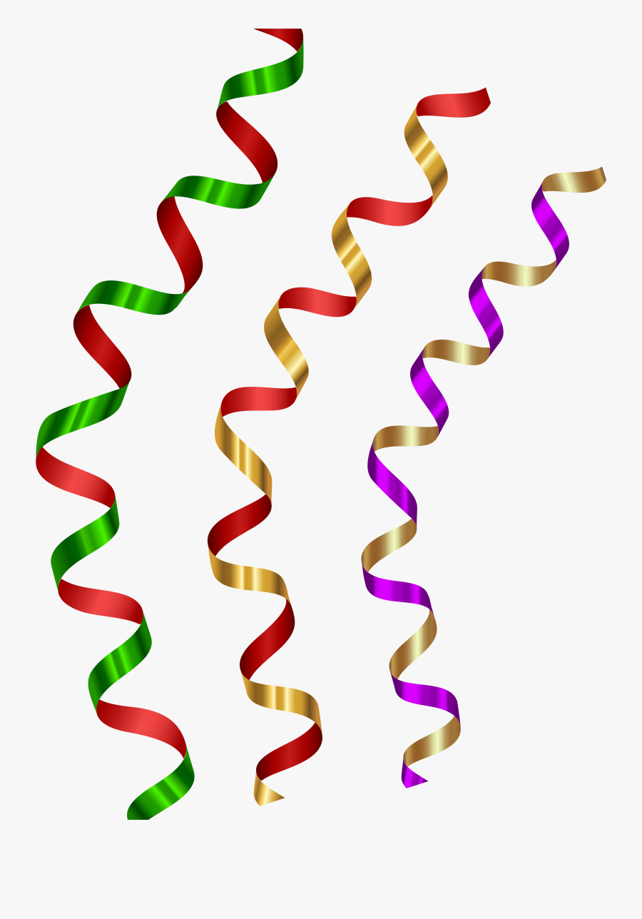 Curly Ribbons Transparent Clip Art Image Png Download - Serpentinas Animadas, Transparent Clipart