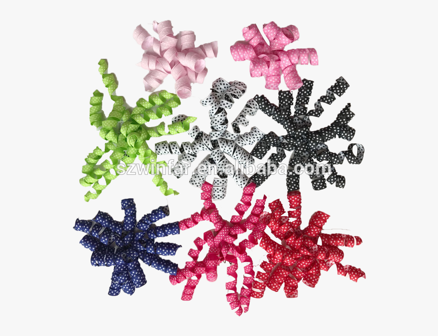 New Design Sheer Compound Christmas Curly Ribbon Bows - Bead, Transparent Clipart