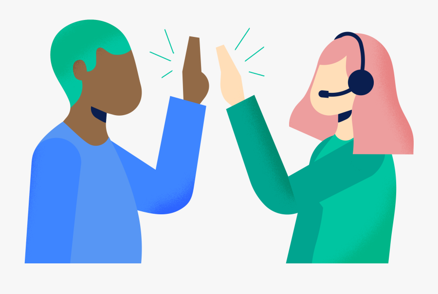 Two People High Five - Illustration, Transparent Clipart